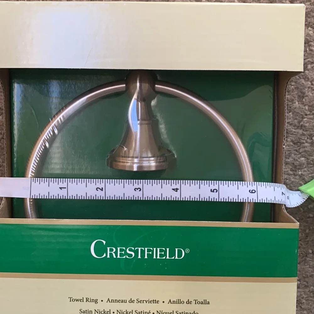 CRESTFIELD 18” towel bare and Towel ring COLOR: Satin Nickel